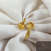 Natural Citrine Gemstone Ring, Electroplated Ring, Gemstone Jewelry, Raw Crystal Ring, Healing Stone Jewelry, Bridesmaid Gift, Gift For Her